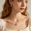Elegant Three Y-shaped Butterfly Necklaces for Women 18K Gold-plated Stainless Steel Necklace Wedding Jewelry Party Accessories