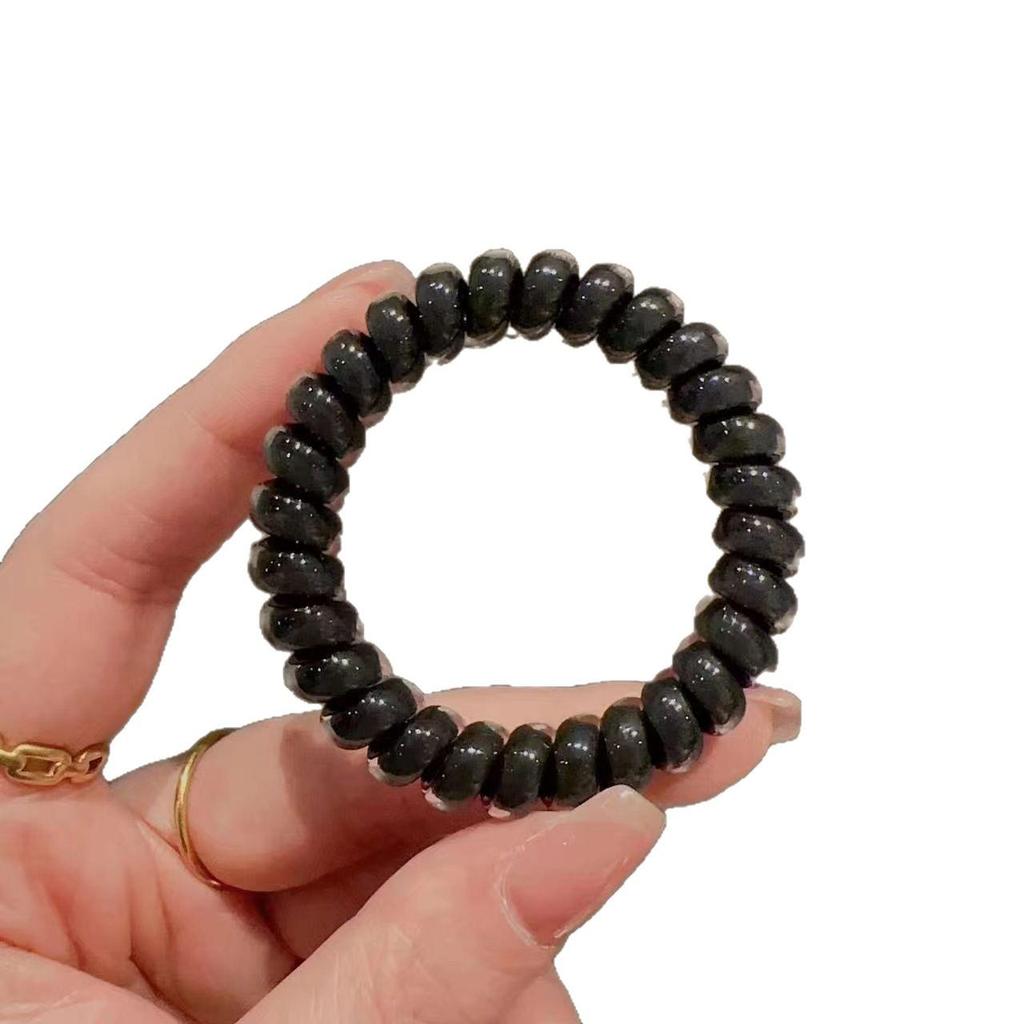 Korean Fashion Jelly Color Telephone Cord Hair Tie - High-End Simple Rubber Band for Maruko Hairstyles