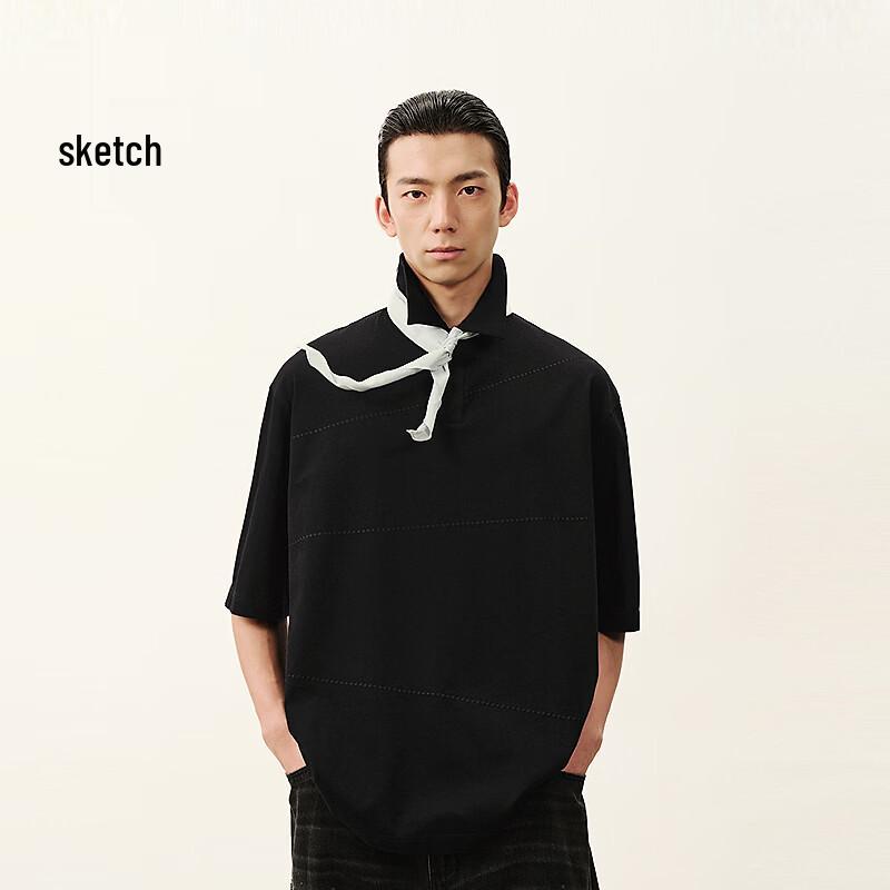 Men s Casual Embroidered Loose Polo Shirt S