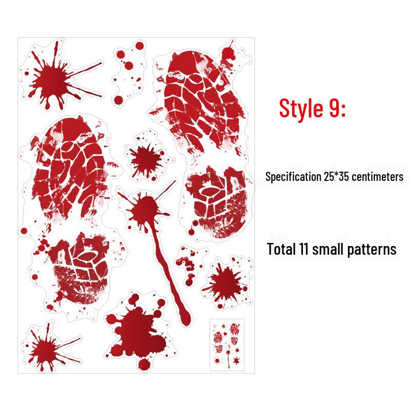 Halloween Blood Handprint & Bat Wall Stickers