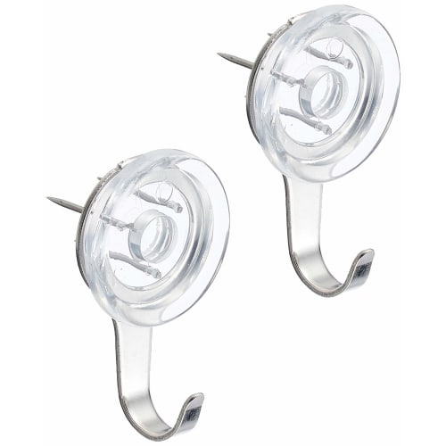 Daiichi Steel Industry (Markey) Three-Pin Hooks for Drywall, Plywood, and Wood, Clear, Pack of 2, Weight Capacity: 7kg