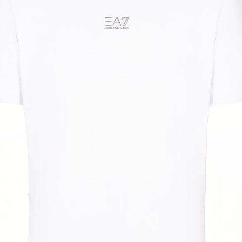 Emporio Armani EA7 SS22 Logo Print Crew Neck Short Sleeve T-Shirt Men Tops White 3LPT27-PJ7CZ-1100