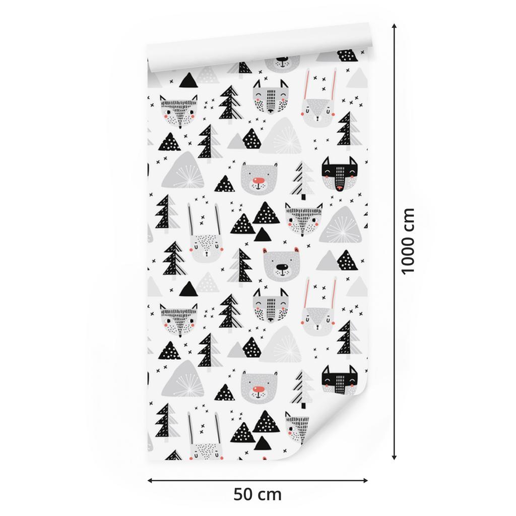 Beautiful forest animals wallpaper for living room and bedroom 50x1000