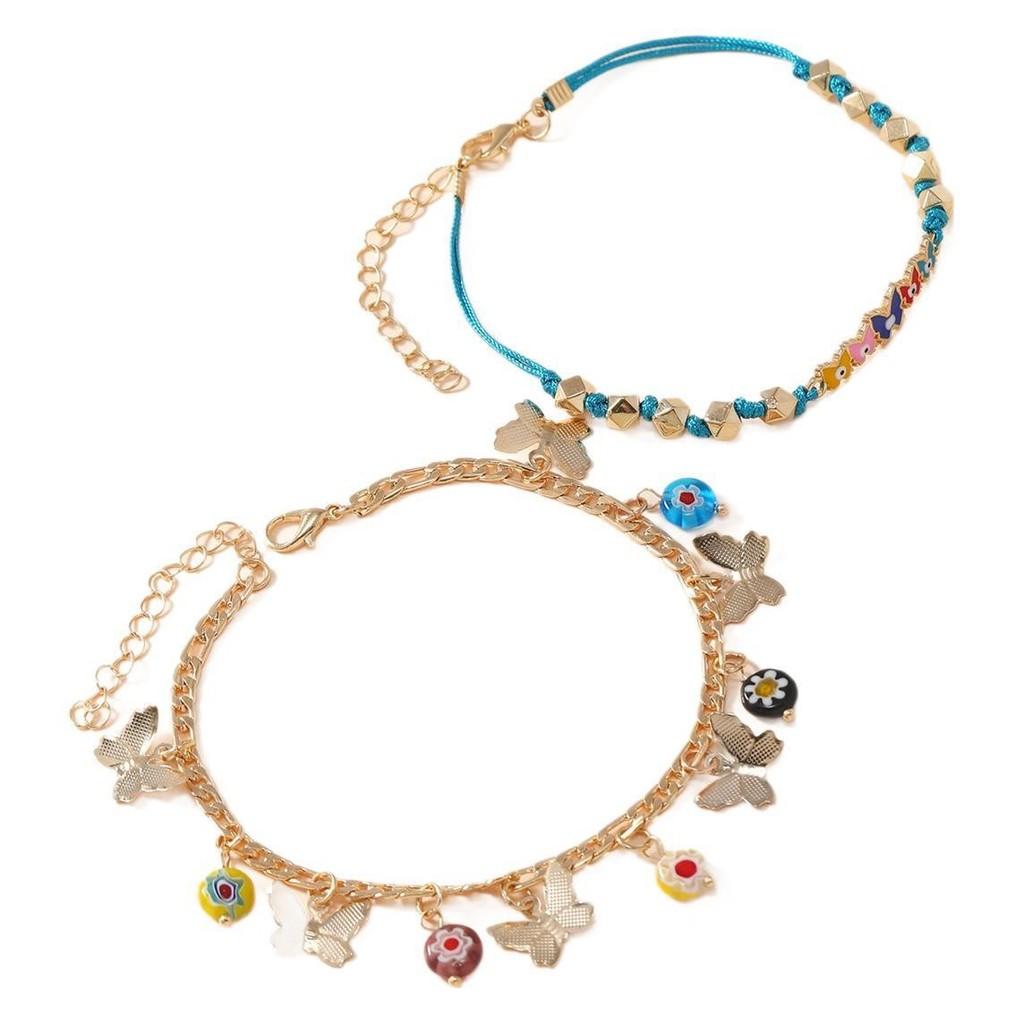 Alloy Fashion Women Foot Chain Accessories Set With Colorful Elements Floral
