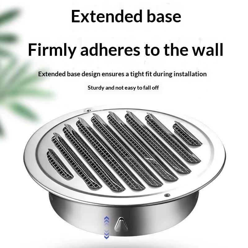 Stainless Steel Exterior Wall Air Outlet Vent Grille 70-300Mm Round Duct Cap Air Ventilation Cover Hole Plug Ventilation System