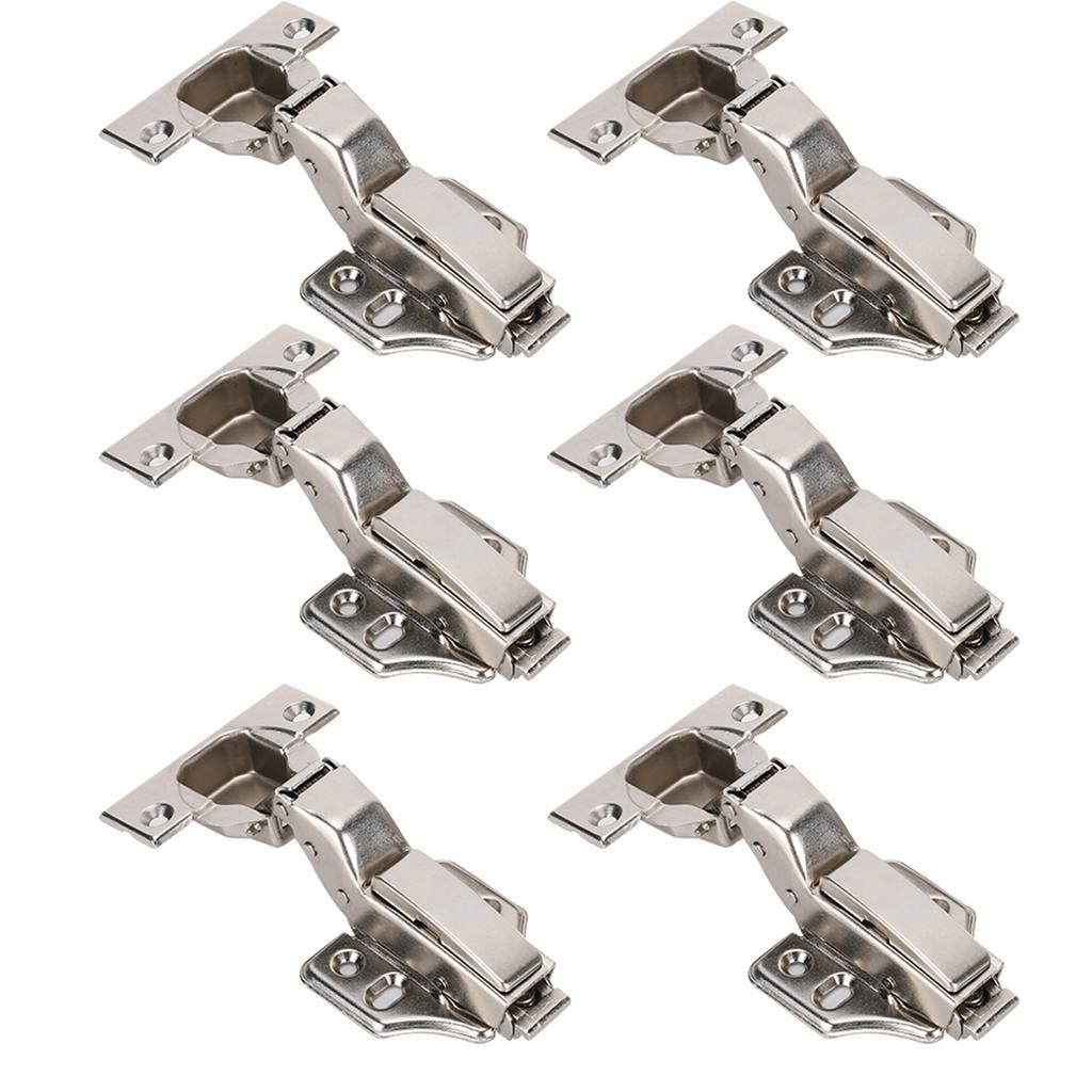 3 Sets Hinges for Office 2Stage Hydraulic NickelPlated 4Hole Large Bend A2202C