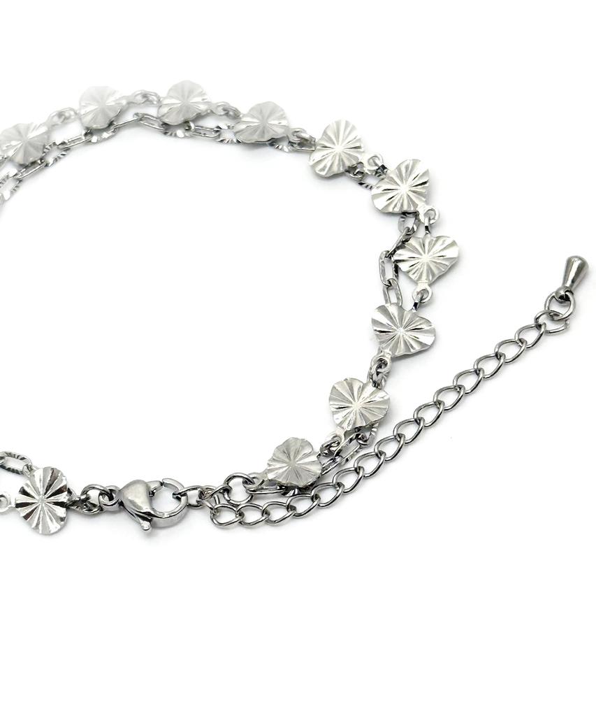 Monoflux Shining Heart Double Chain Bracelet