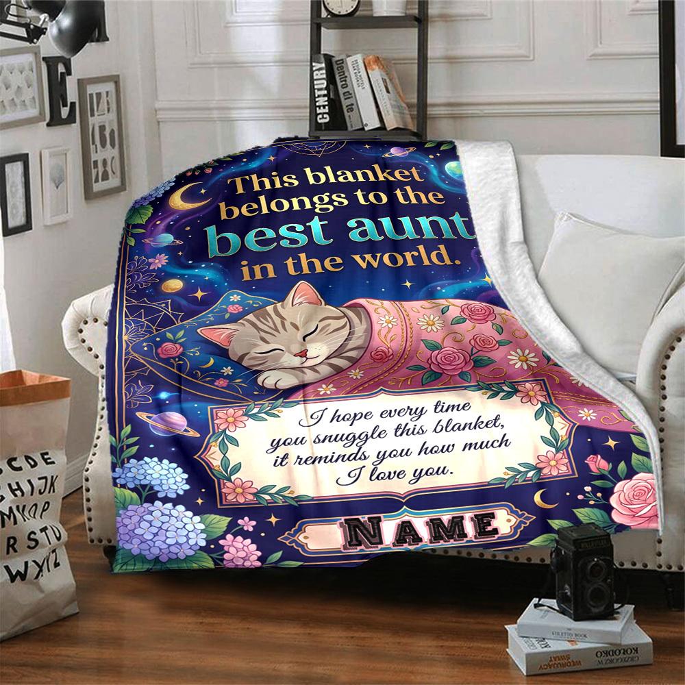 Aunt'S Seashell Blanket Love Personalized Name Blankets Soft And Comfortable Against The Skin Naps And The Office A Wonderful Gift For Friends Family