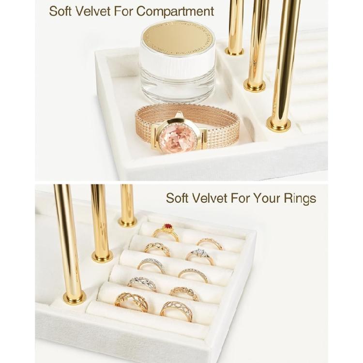 Versatile T Bar Jewelry Stand Organizers for Shop or Home Use Sturdy Metal Base with Removable Wooden Display Rods