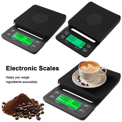 5/3kg LCD Kitchen Coffee Scale with Timing Electronic Digital Kitchen Scale High Precision Measuring 0.1g Precision LCD Scale
