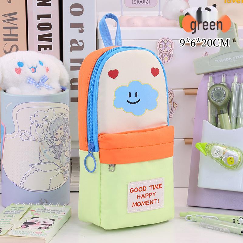 Color Block Macaron Pencil Case: Large Capacity, Stylish Design, Multifunctional Student Stationery Box
