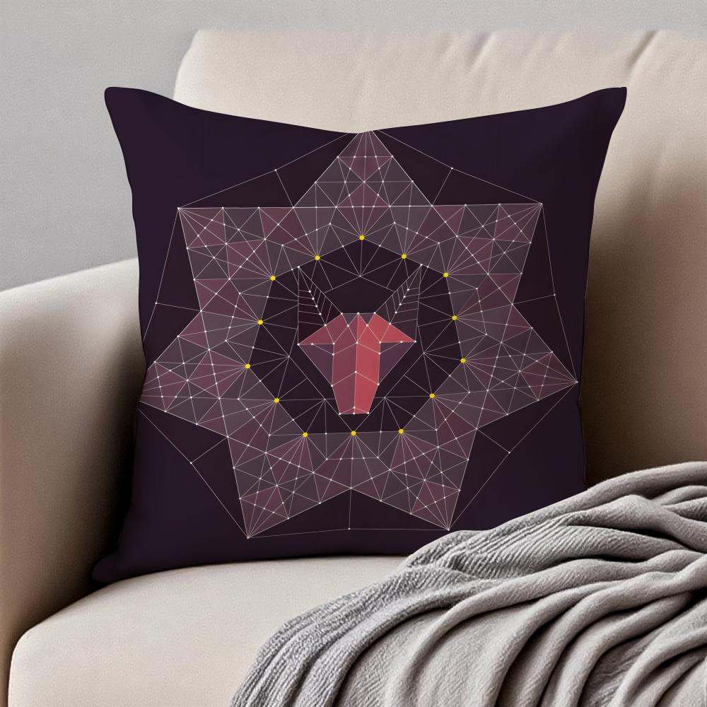 Modern Geometric Border Shading Background Art Cushion Cover Pillowcase Antidustmite Invisible Zipper Short Plush Sofa Cushion