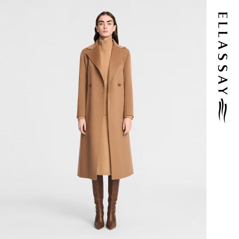 

ELLASSAY French Style Wool Blend Long Coat L