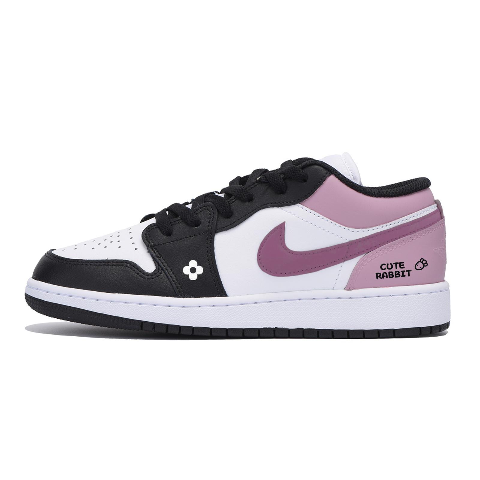 

Jordan Air Jordan 1 Urban Chic Style Abrasion Resistant Low top Vintage Basketball Shoes Men s White Pink 553558-131(Team85-) 43