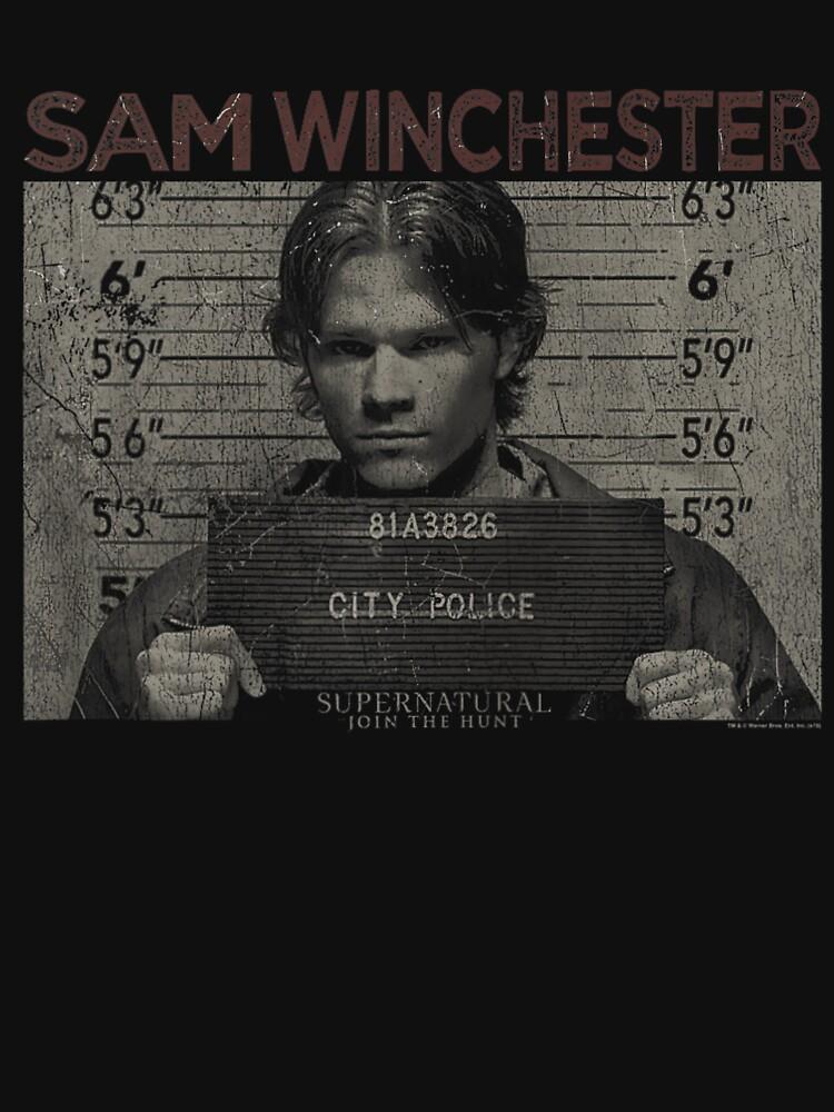 City Hunter Supernatural Sam Winchester Mugshot Portrait Design Classic Unisex T-Shirt