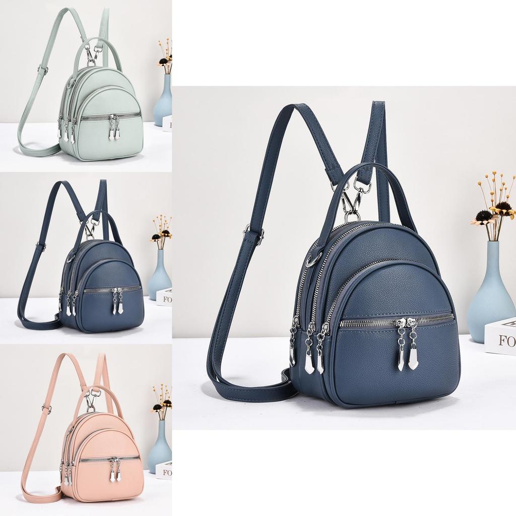 Stylish High-quality Macaron Color Backpack Fashionable Versatile Handbag With Zipper Closure