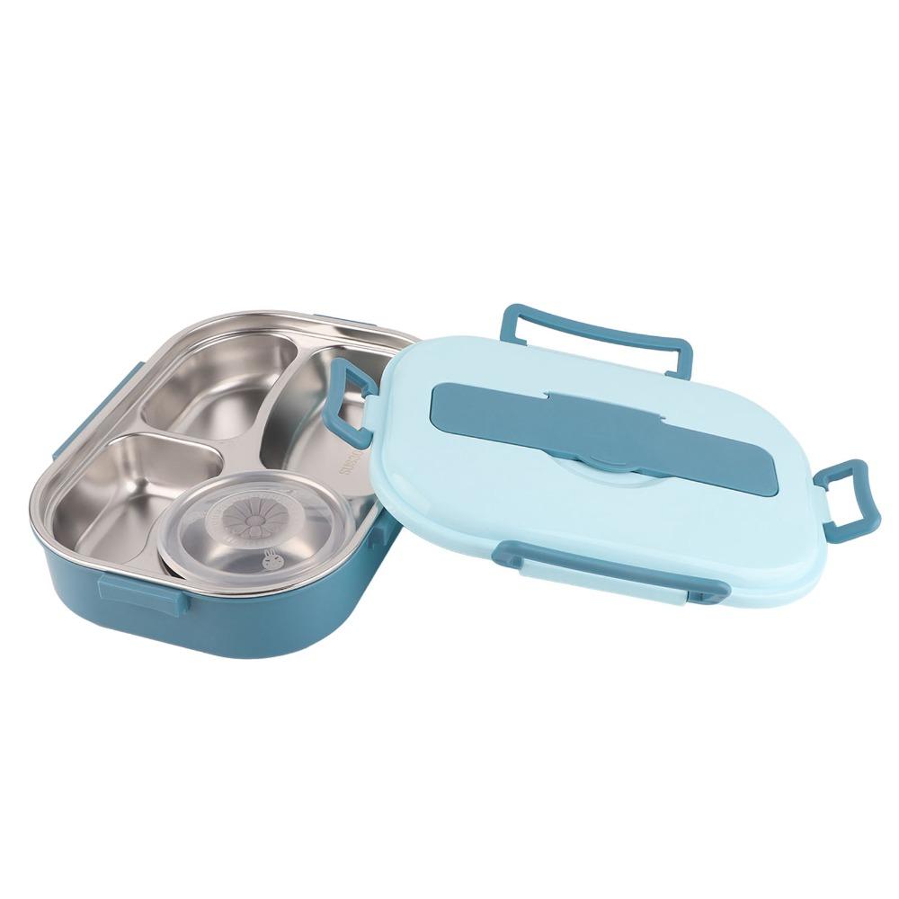 Includes Soup Bowl Portable Bento Box 4-Compartment Food Storage Container For Adults