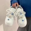 Women Kawaii Blue Platform Sneakers White Shoes Vulcanize Cute Casual Footwear Skateboard Tennis Female