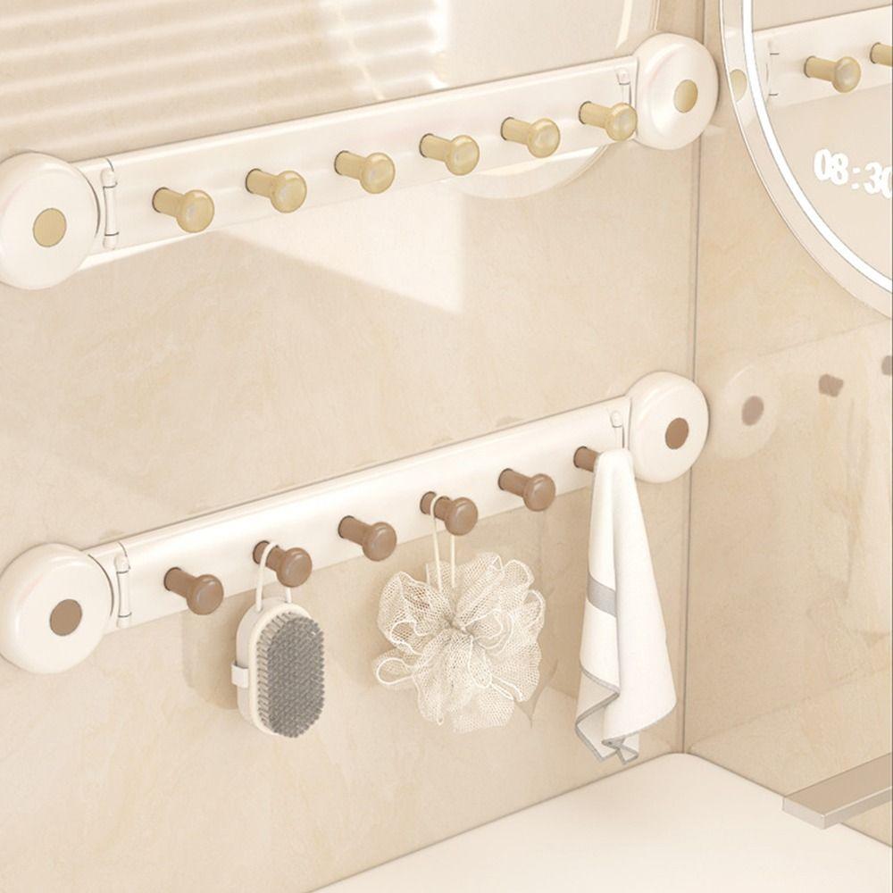 Multi-Purpose Storage Hooks 6 Hooks Bathroom Towel Rack Durable Kitchen Storage Hook  Accessories