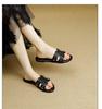 Chic Women's Rivet Slippers: 2025 Summer Fashion, Flat Bottom, Stylish Single Strap for Outdoors & Beach