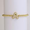 Trendy Hot Sale Hip Hop 18k Gold Plated 26 English Zircon Letters Bracelet Fashion Copper Beading Bracelet Women's Gift Jewelry