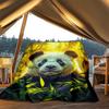 1pc Panda Bamboo Forest Outdoor Blanket Soft Flannel Cozy for Travel & Camping All Season
