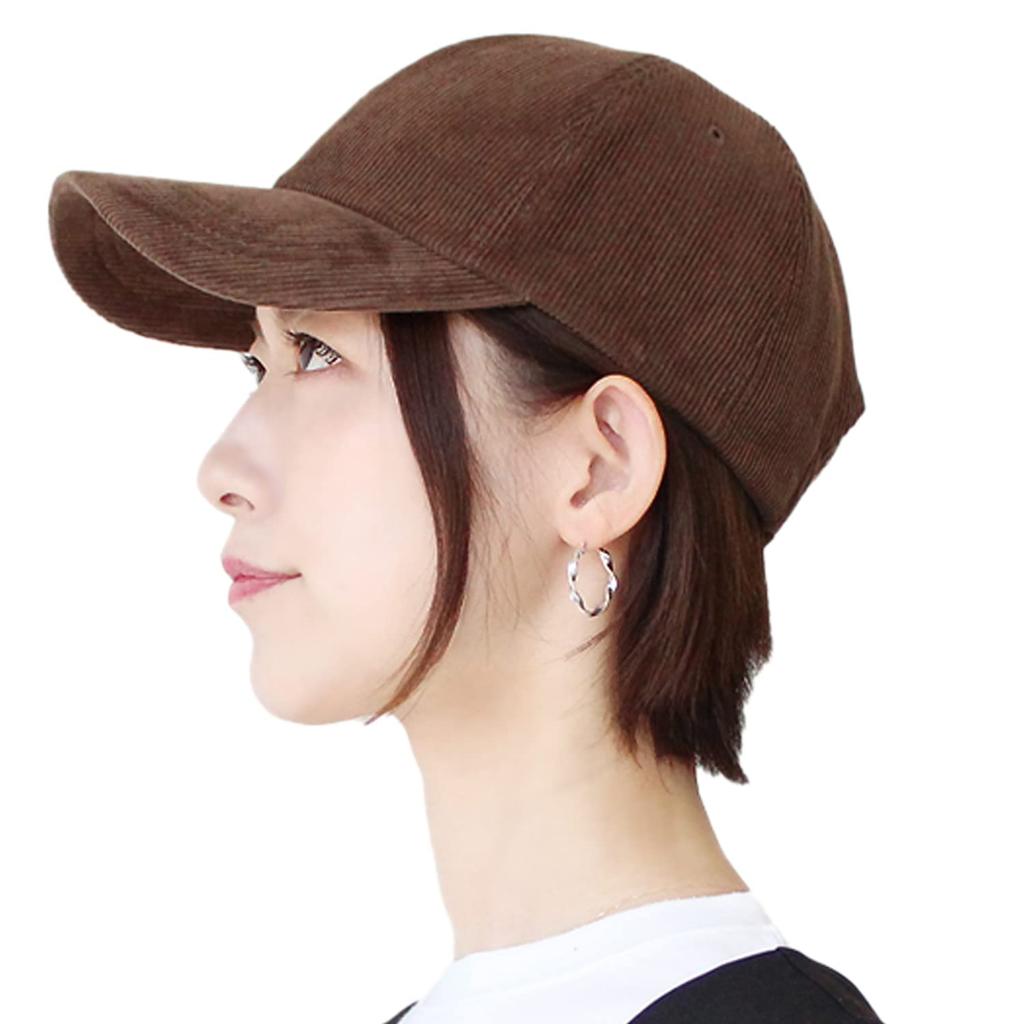 Cap Corduroy Deep L Size Large Size Unisex Plain Simple Stylish Cotton Cotton Hat [hanahana15] Women's Autumn/Winter Men's 100% (Chocolate)
