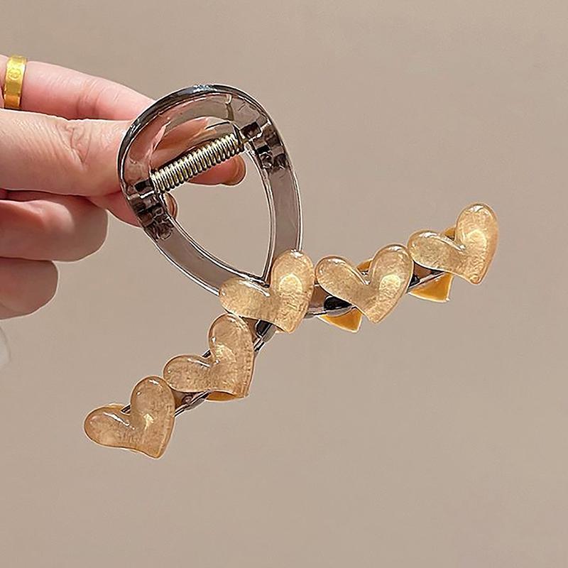 Jelly Heart Hair Claw Clips Girls Trendy Acrylic Hairpins Barrettes Washing Face Headdress Accessories