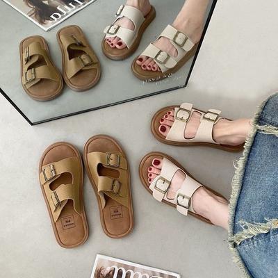 Damen-Sommer-Halbschuhe mit flachem Boden, neue Strandschuhe, Angel-Freizeitschuhe, lässig-coole Slipper