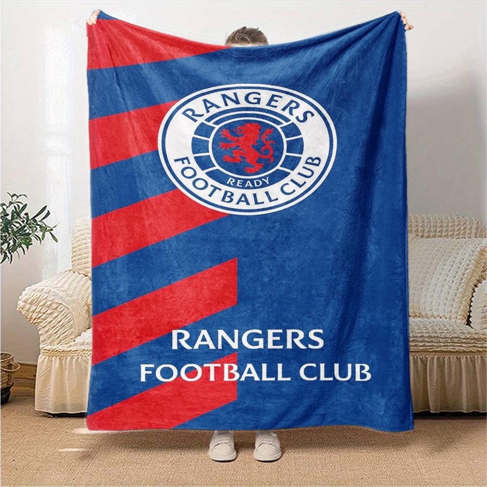Rangers FC Print Flannel Blanket High Quality Warm Comfortable Cover for All Seasons Perfect for Gifts Home Decor