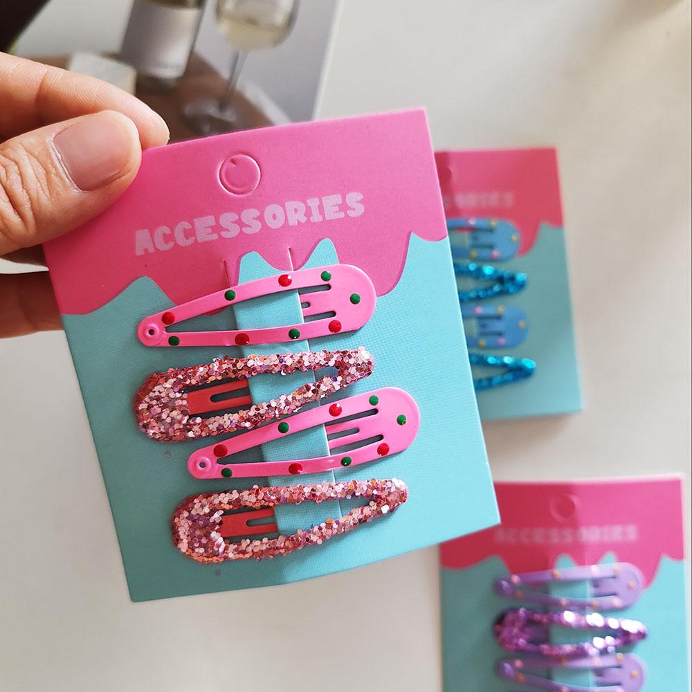 4pc Cute Colorful Sparkling BB Hair Side Clips Hairpin for Girls Women Child Holiday Party Gift Hair Accessories Ornament