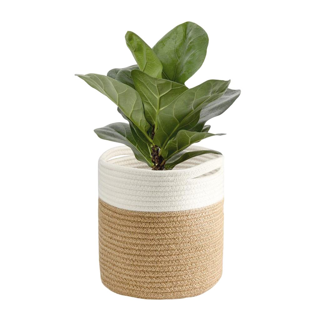 Woven Flower Baskets, Handmade Woven Baskets, Green Plant Floor Pots, Straw Woven Flower Pots