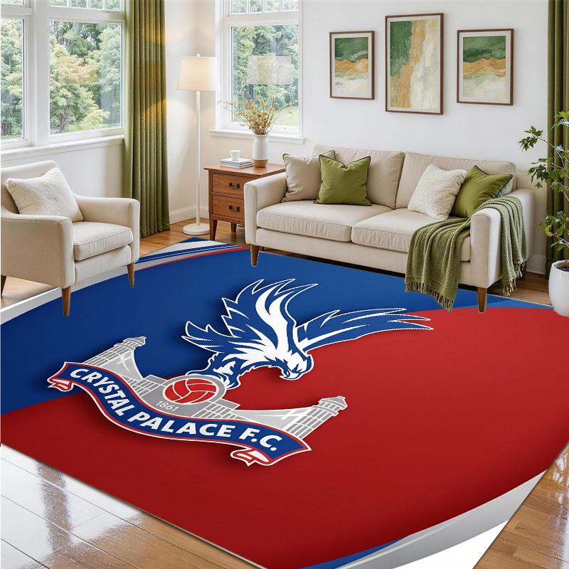 Crystal Palace Football Design Crystal Velvet Rug Soft Decorative Mat for Bedroom Entrance