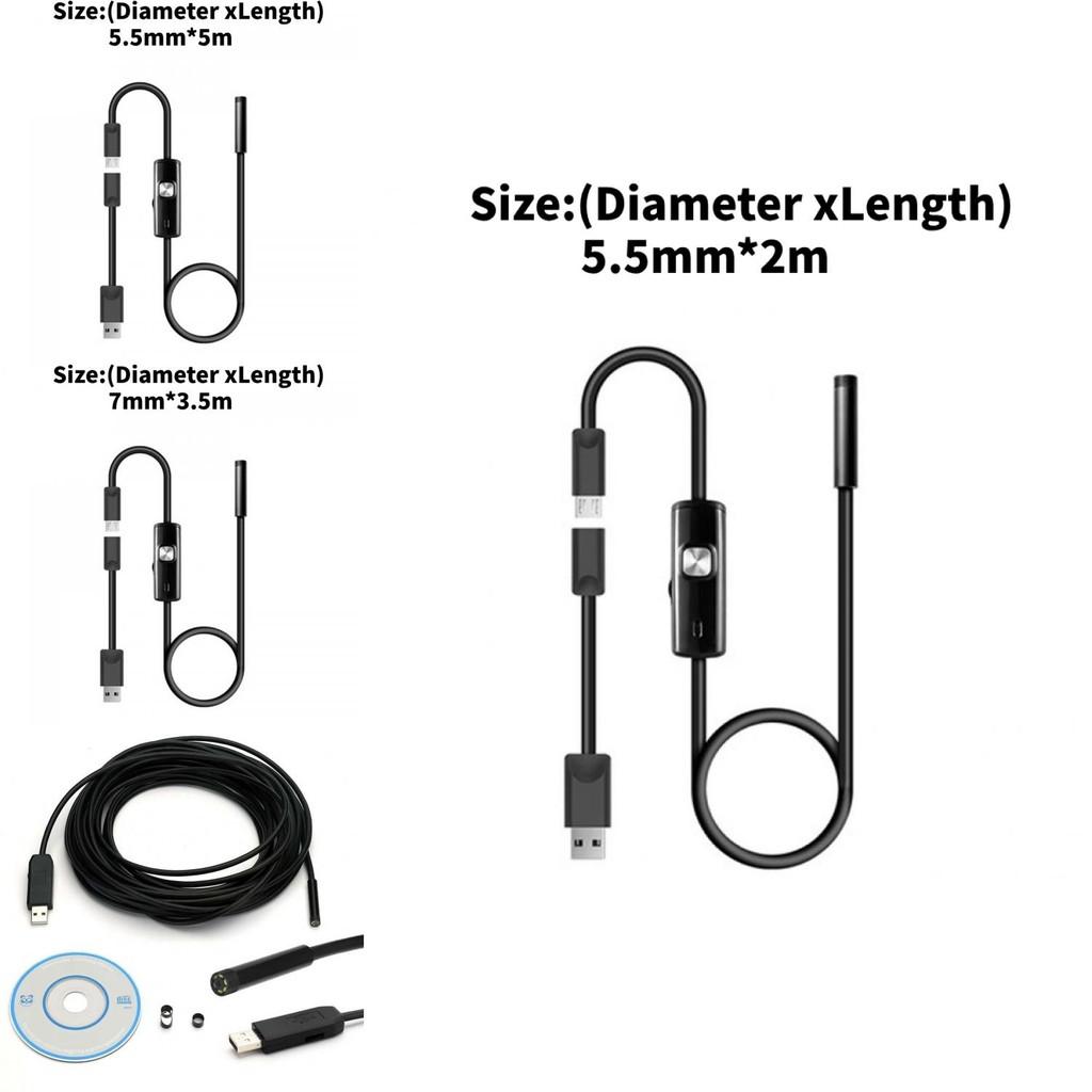 Threeinone Usb Endoscope With Probe For Mobile And Pc Inspection In Plumbing And Automotive