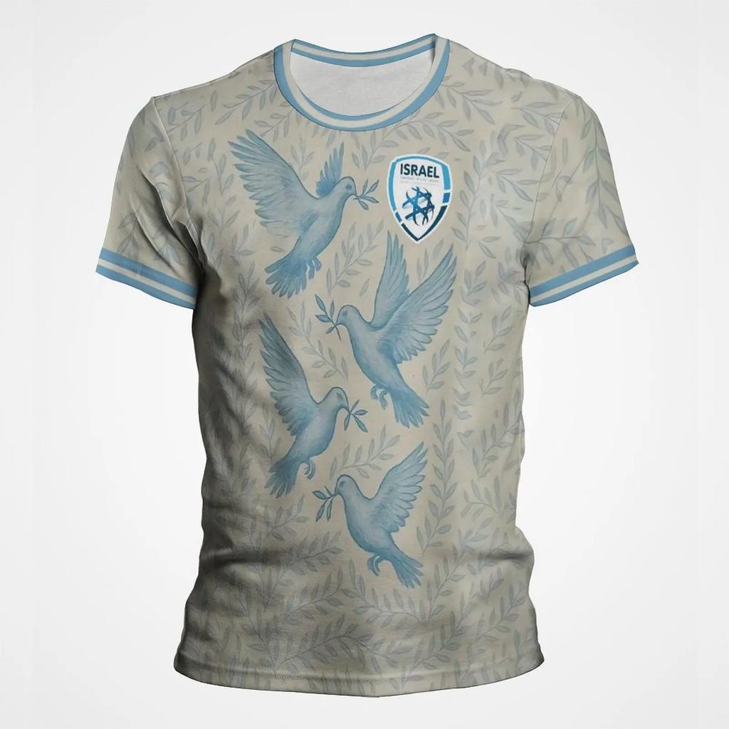 Summer Trend Short Sleeve 3D Israel Printed T-Shirts Cool Streetwear Sports Football Jersey Men's T-shirts