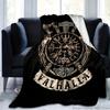 1pc Flanged Blanket, Viking Logo Printing Blanket, suitable for sofas, beds, offices, travel, camping chairs, warm plush blanket