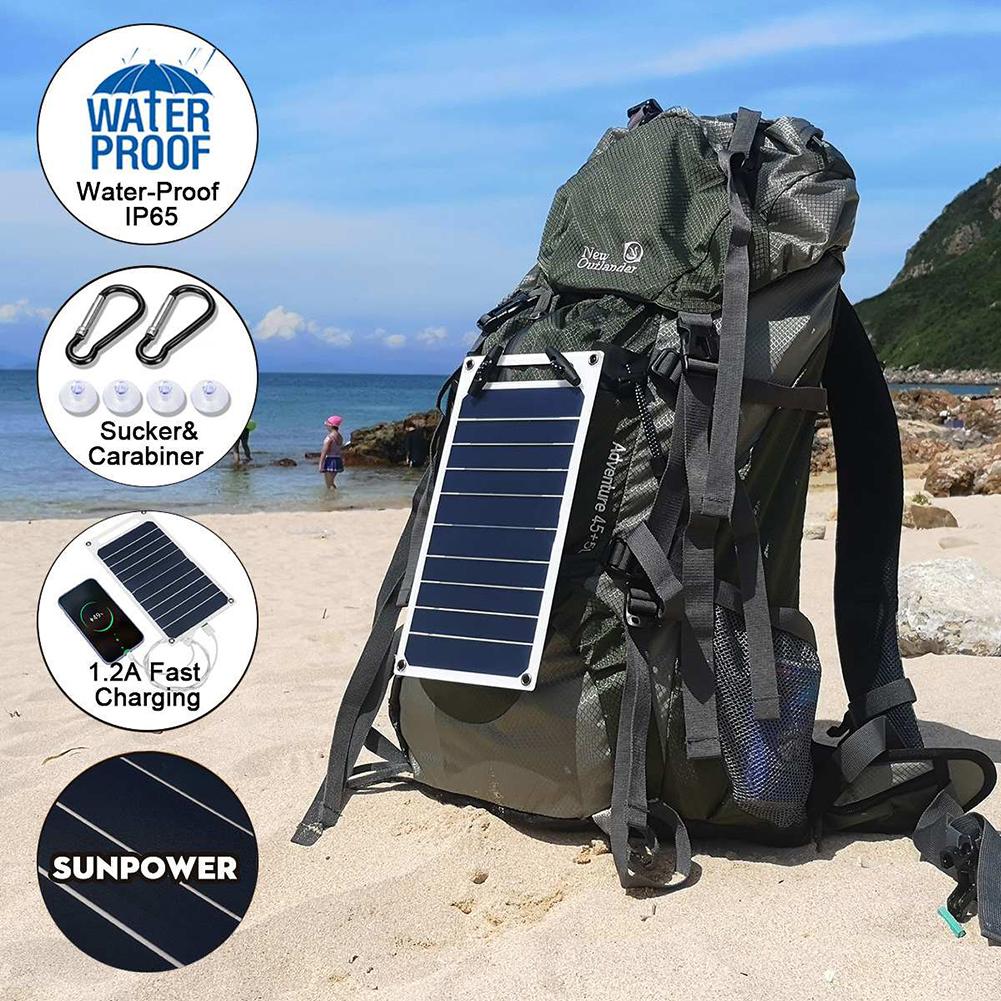 Outdoor Waterproof Solar Panel Charger Mobile Power Battery Charging Power Bank