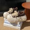 Korean version of platform muffin shoes women's 2025 autumn new big head shell head lace-up small man height increase casual board shoes