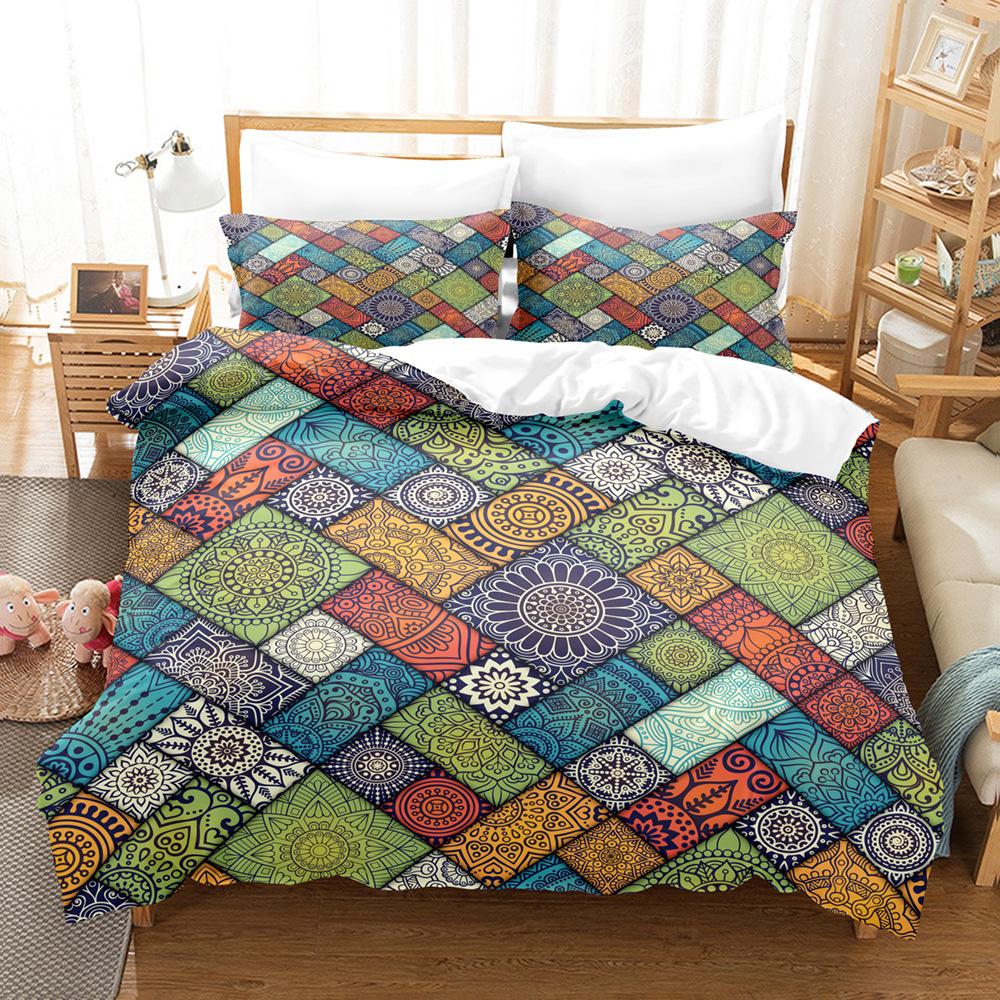 Sanded Art Pattern Three-Piece Digital Printing Bedding