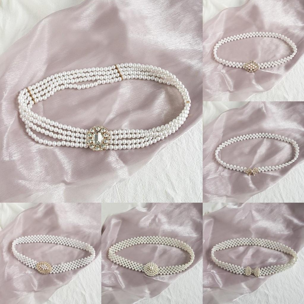 Korean Style Pearl Belt For Females With Stretchable Design For Dress Night Out