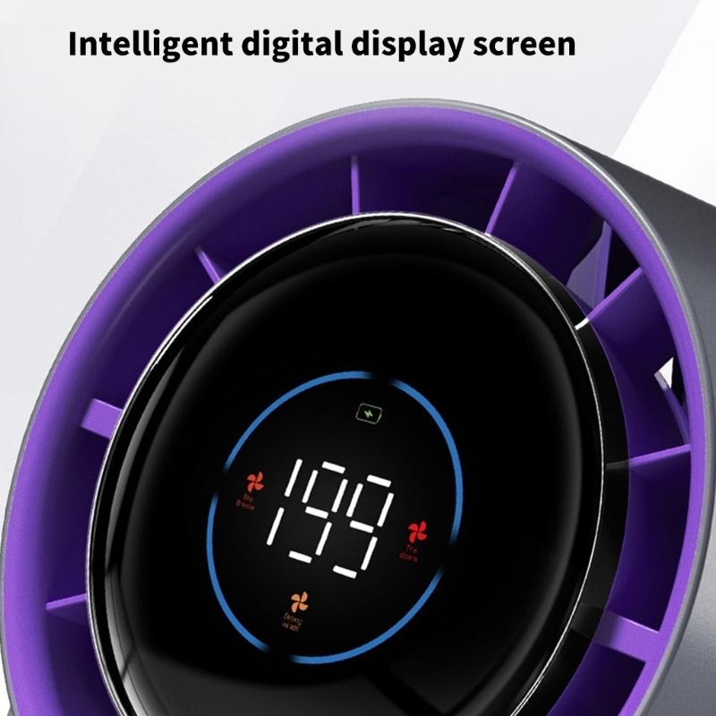 Quiet Powerful Fan Digital Display Fan 4000mAh Battery Fan ABS Texture Suitable for Bedroom Office and School Use