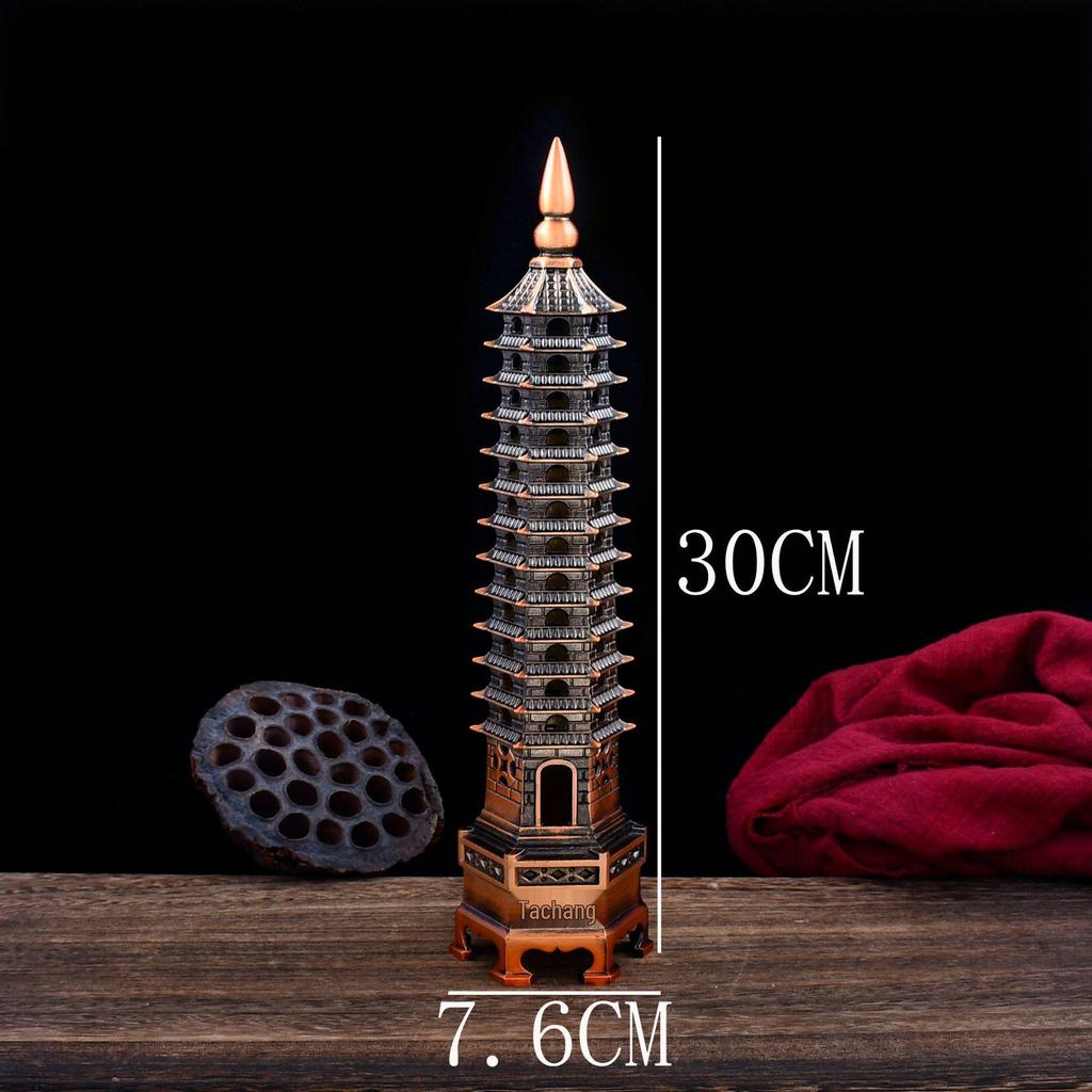 Brass Nine-Story Wenchang Tower Office Decoration Ornament