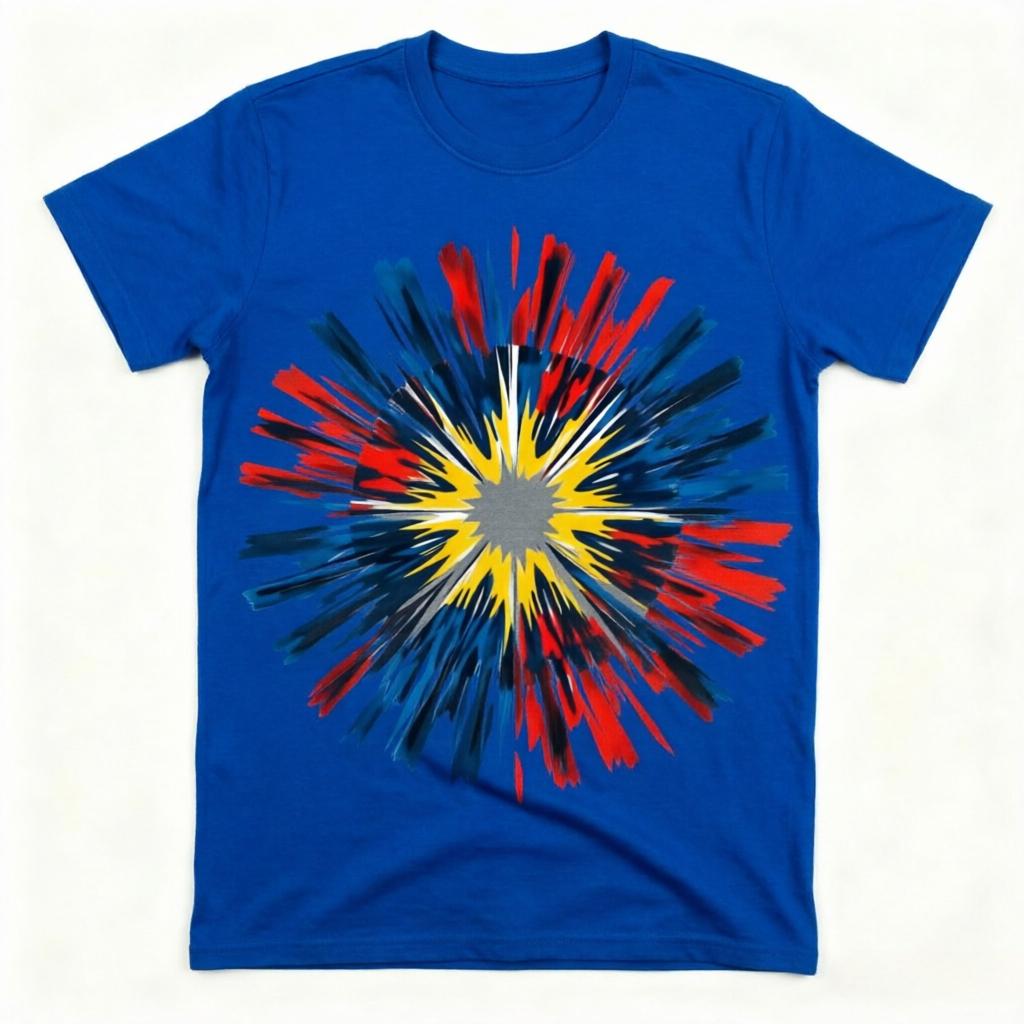 Retro Colorful Explosion Graphic TShirt 100 Cotton Breathable Unisex Red Oversized Tee Streetwear Top M