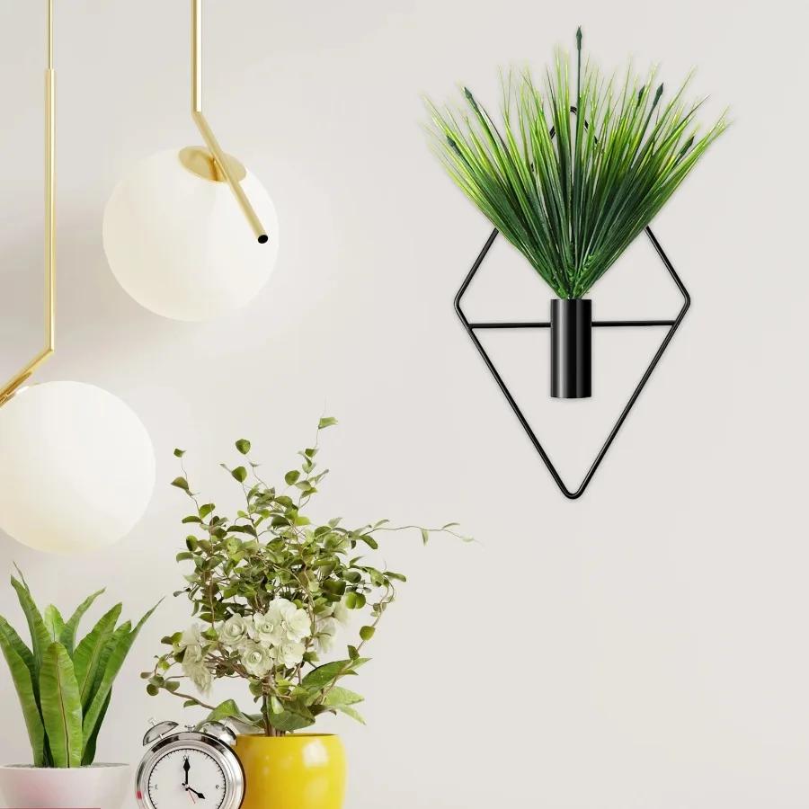 Style Iron Art Diamond Wall Hanging Living Room Bedroom Background Wall Decoration Round Wall Hanging Vase Rack