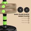 15 Kg 3-in-1 Adjustable Dumbbell & Barbell Set with EZ Bar, Connecting Rod and Non-Slip Grip for Home Gym, Green