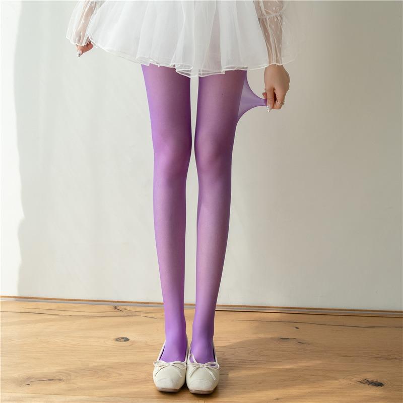 Hochelastische Strumpfhosen Damenmode Bonbonfarbe Sommer Frühling Strumpfwaren Weiblich Täglich Basic Frischfarbene Strumpfhose Schlankbeinige Socken