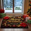 VIKAMA Merry Christmas Welcome Floor Mat Indoor Outdoor Entrance Kitchen Bedroom Bathroom Entryway Rug Happy New Year Home Decor