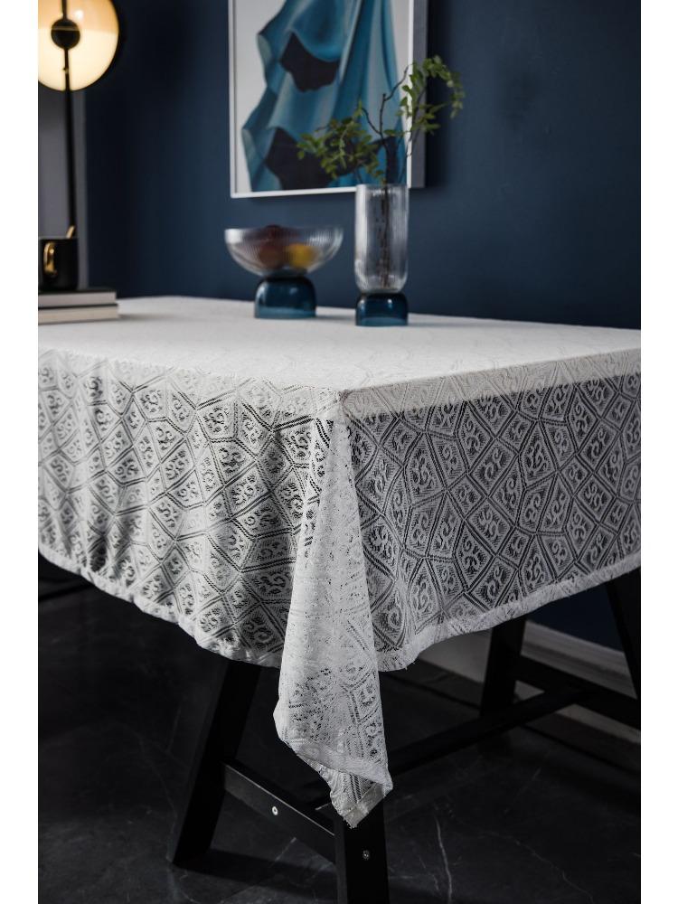 Modern Lace Tablecloth Hollow Decorative Cover Cloth Napkin Coffee Table Village White Jacquard Photo Background Cloth