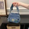 Denim Crossbody Bag Anzun Bags Light Blue Cartoon Dog Embroidery Casual Shoulder Purse