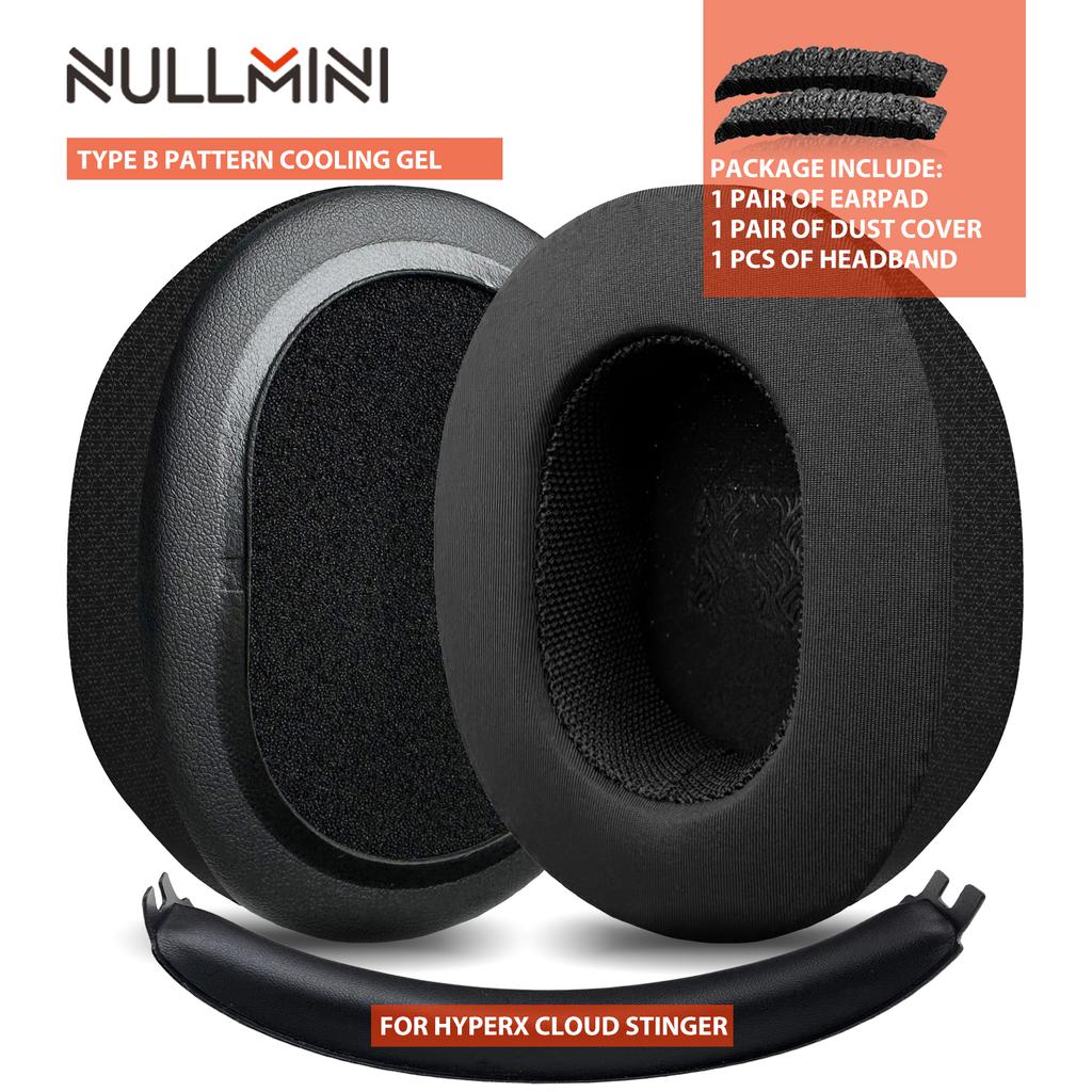 Nullmini Replacement Earpads for HyperX Cloud Stinger Headphones Cooling Gel Ear Pads Cushion Earmuffs Sleeve Headband